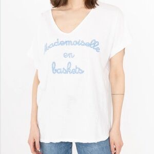 Mylee Sz XL Mademoiselle en Baskets White Tee • NWT!